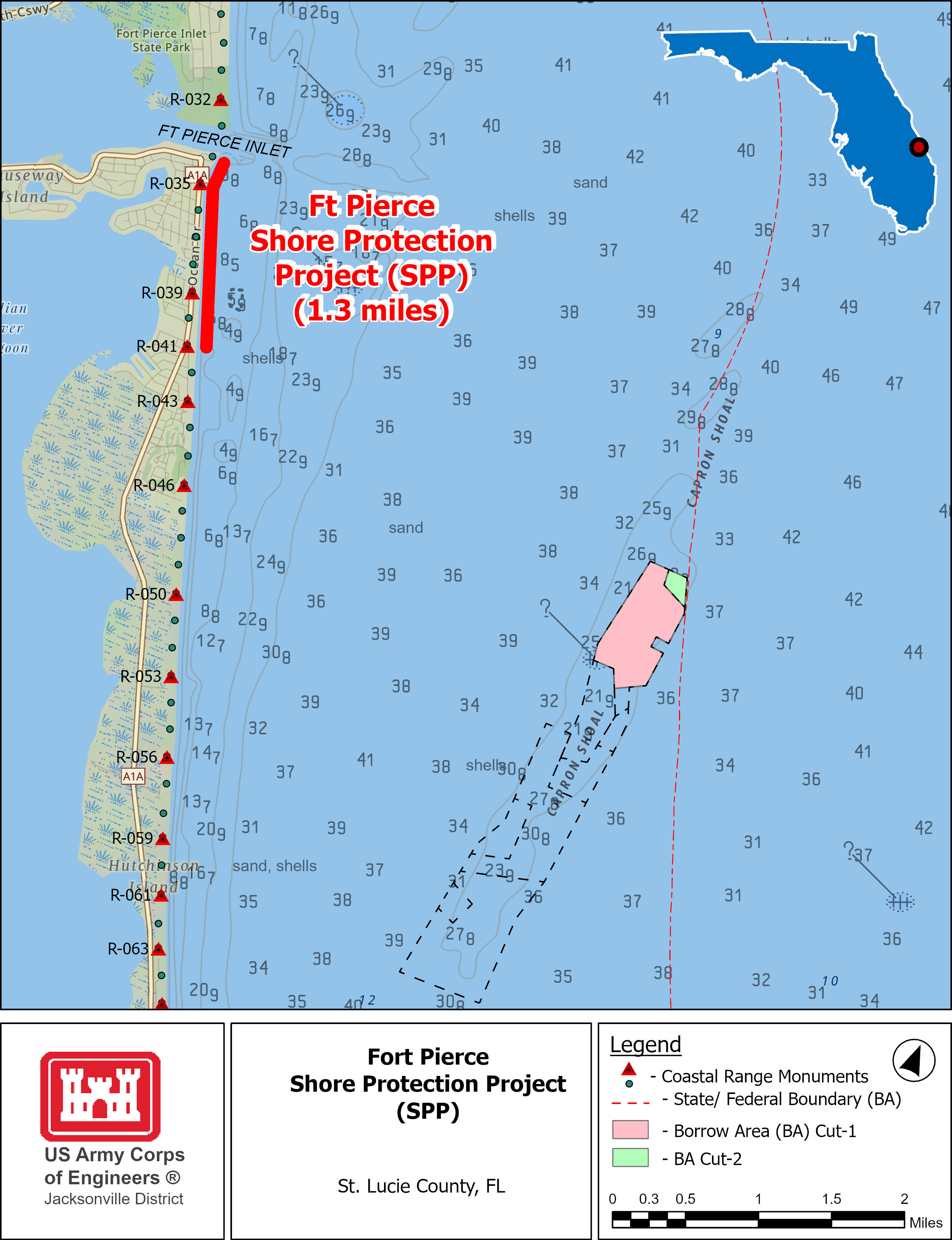 Fort Pierce Beach Shore Protection Project map Fort Pierce Beach Shore Protection Project map